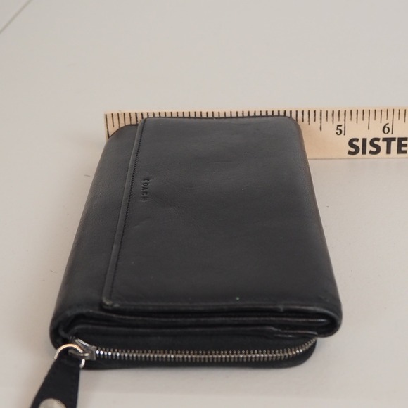 Coach Vintage Leather Ladies Classic Clutch Tri-Fold Wallet - Black - Picture 7 of 16